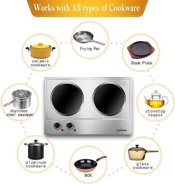 CUSIMAX 1800W Ceramic Electric Hot Plate
